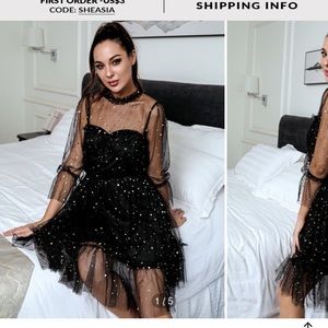shein star mesh midi dress